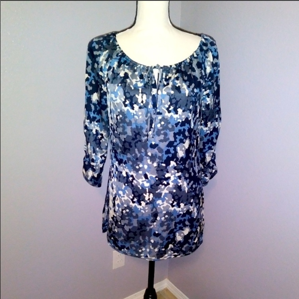 Michael Kors 100% silk blue patterned Mini dress